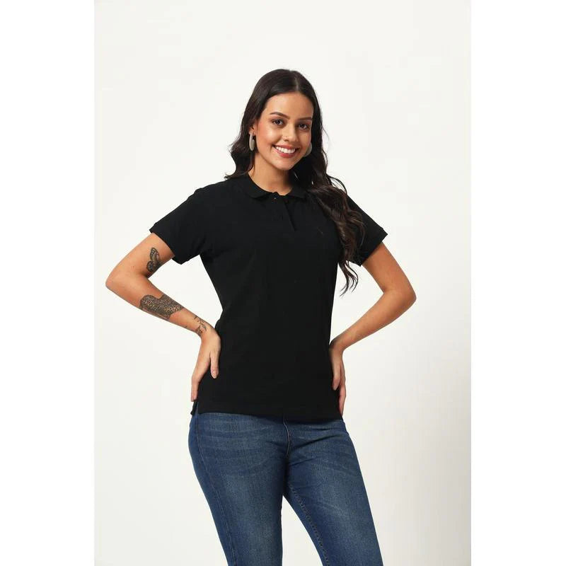 Santhome PRO EARTH Womens Polo Shirt (Black)