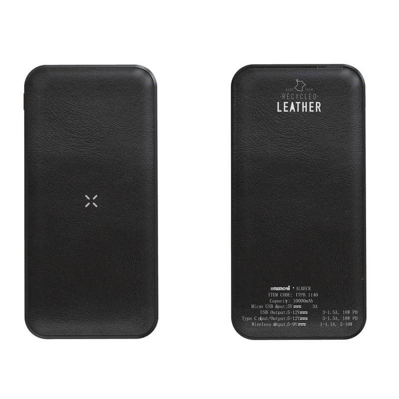Albeck Recycled Leather Powerbank 10000mAh PD (Black)