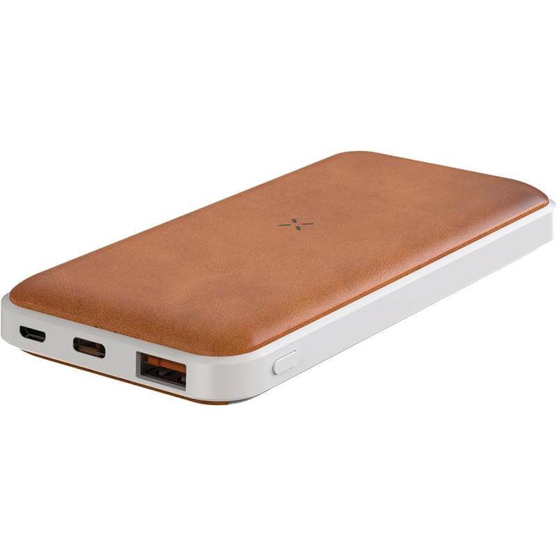 Albeck Recycled Leather Powerbank 10000mAh PD (White/Tan)
