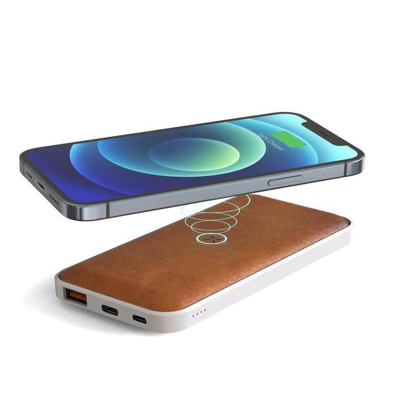 Albeck Recycled Leather Powerbank 10000mAh PD (White/Tan)