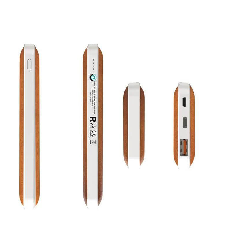 Albeck Recycled Leather Powerbank 10000mAh PD (White/Tan)