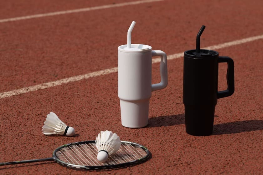 Bern Stainless Steel Tumbler with Reusable Straw (White)