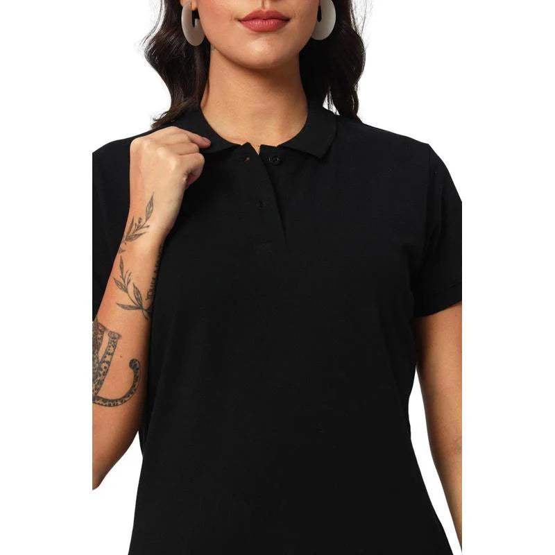 Santhome PRO EARTH Womens Polo Shirt (Black)