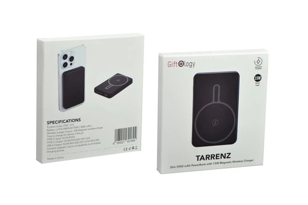 Tarrenz Giftology 5000 mAh Magnetic Wireless Powerbank (Black)